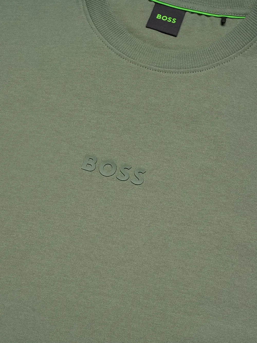 BOSS T-shirt met logodetail Groen