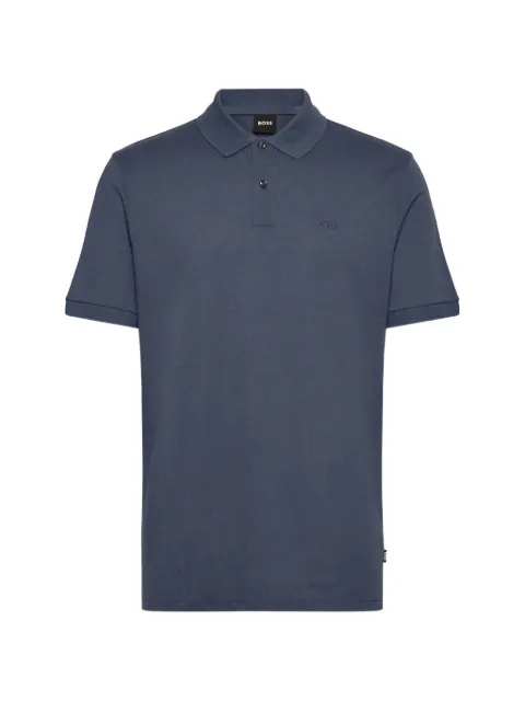 BOSS logo-embroidered cotton polo shirt