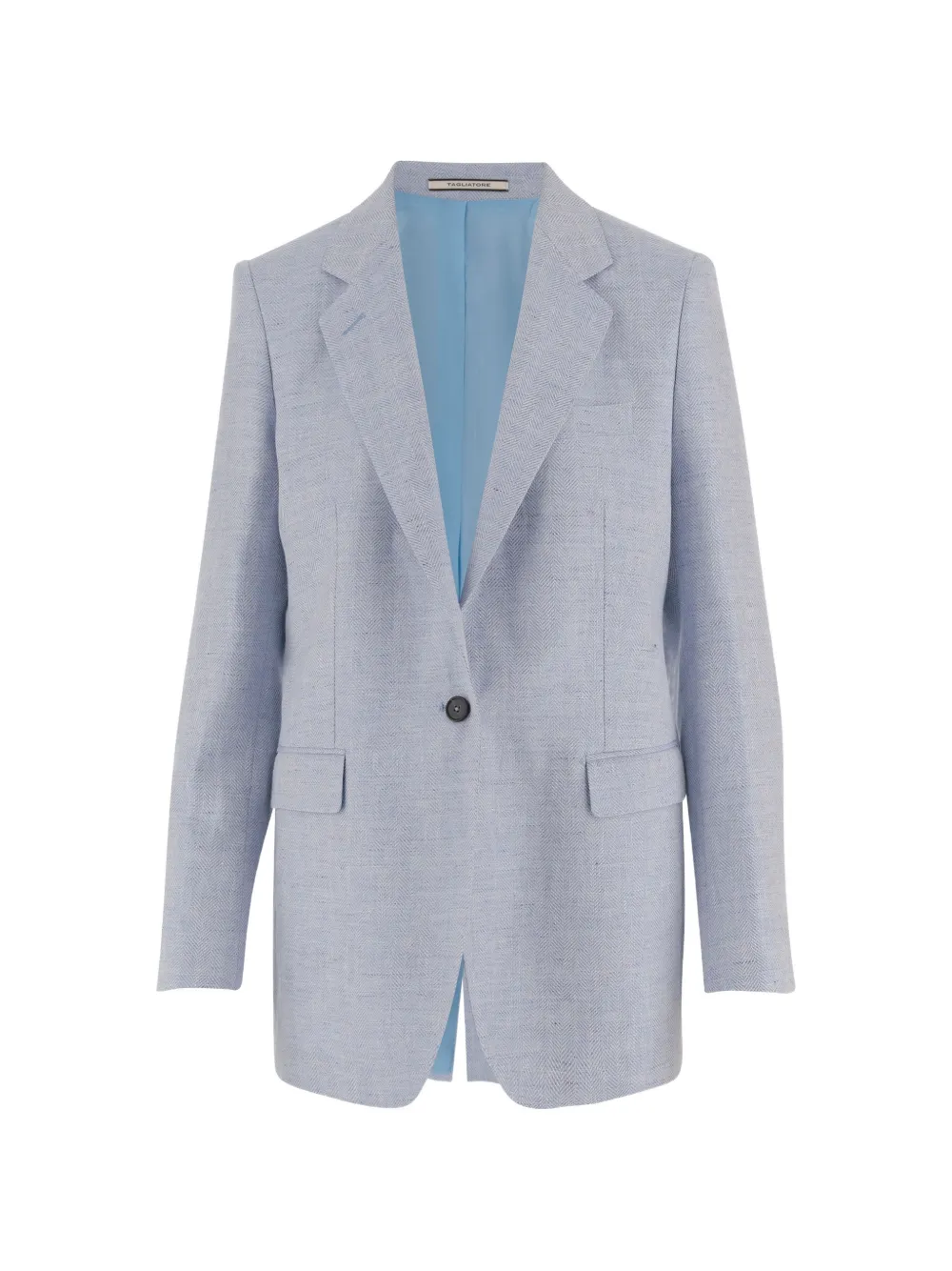 Tagliatore Adrianne herringbone-pattern single-breasted blazer - Blu