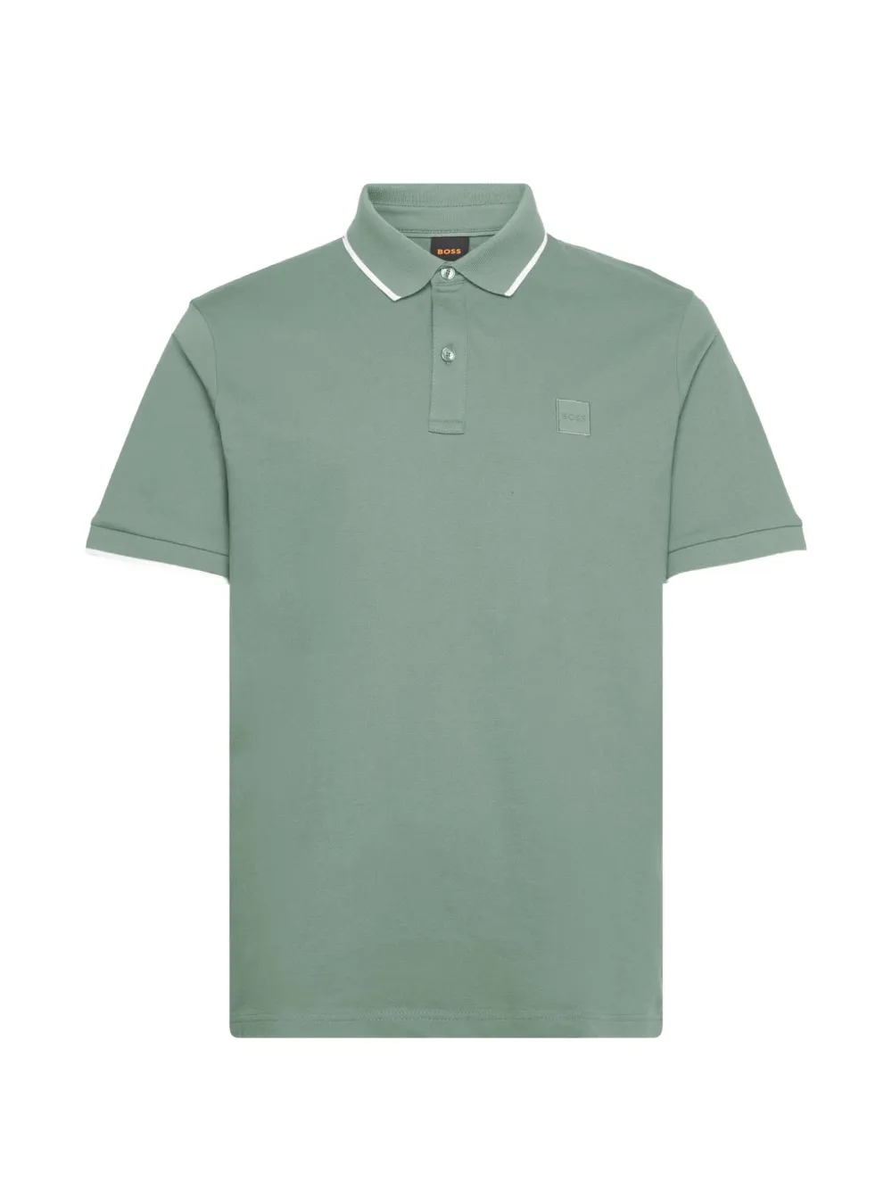 BOSS logo-patch short-sleeve polo shirt - Verde