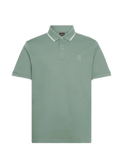 BOSS logo-patch short-sleeve polo shirt