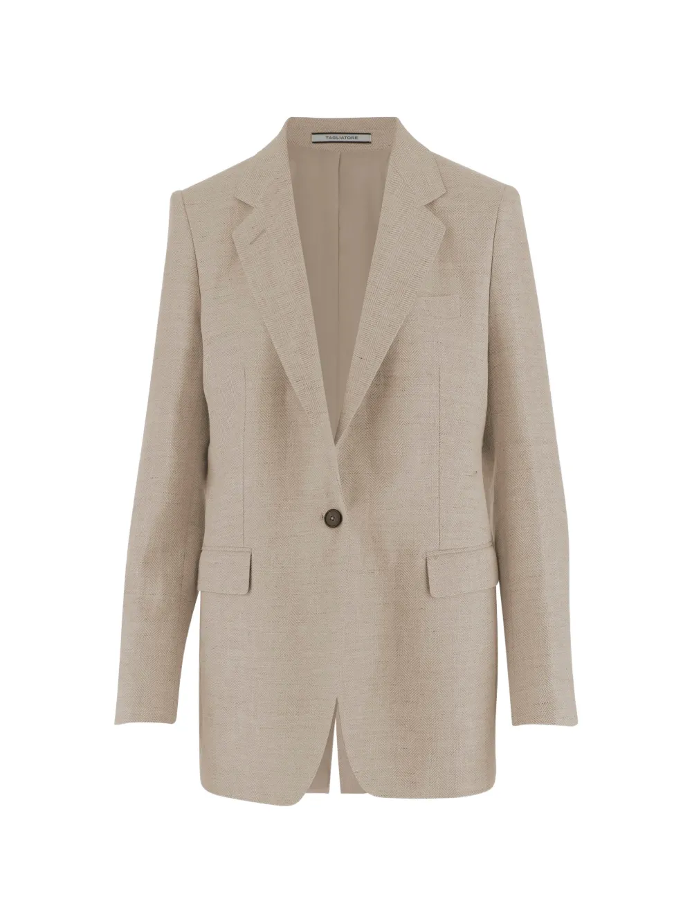 Tagliatore herringbone-pattern single-breasted blazer - Toni neutri