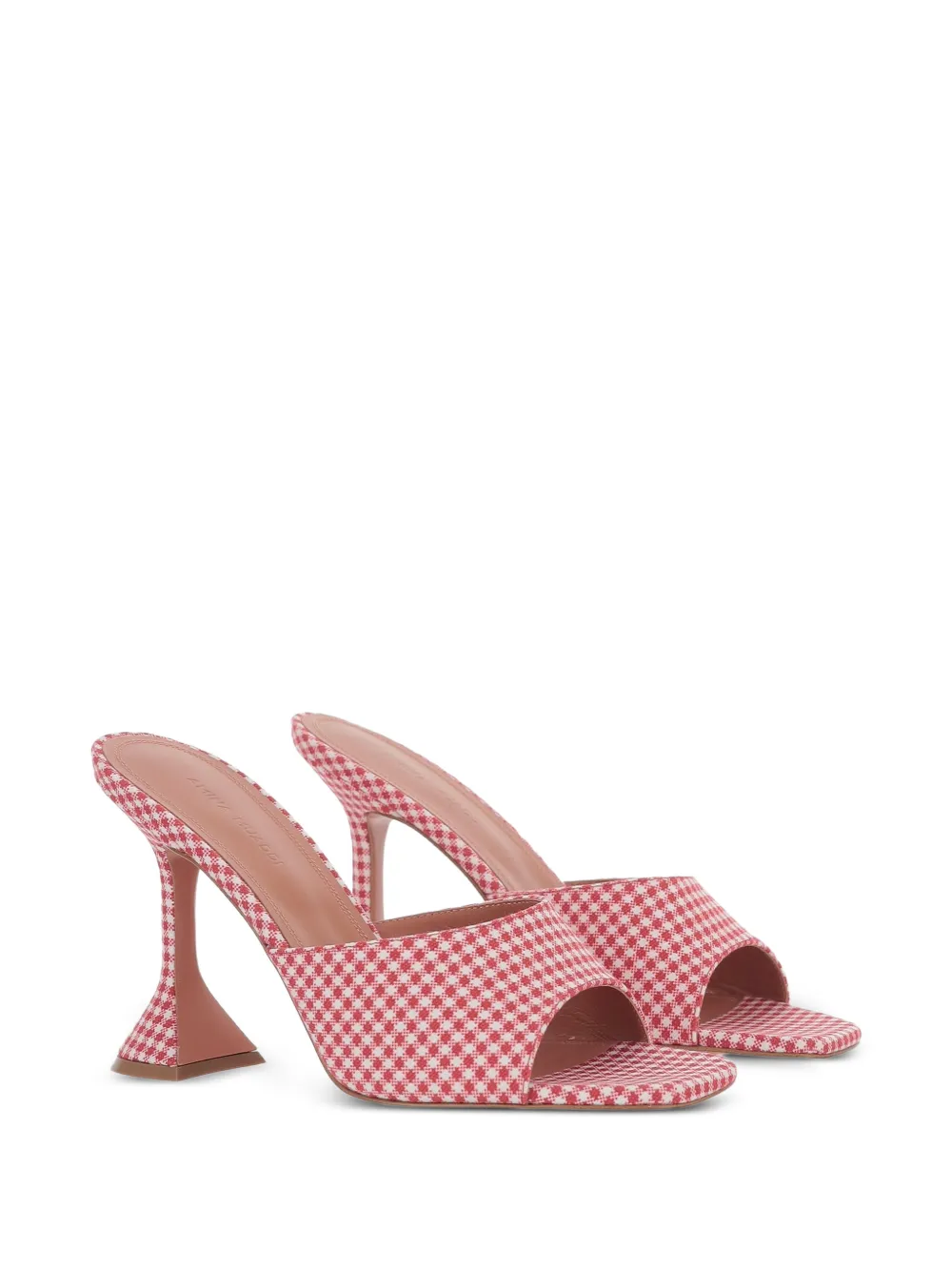 Amina Muaddi Lupita gingham-pattern sandals Rood
