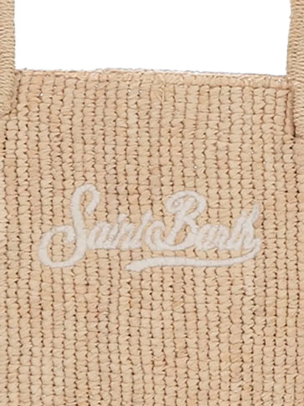MC2 Saint Barth Schoudertas met geborduurd logo Beige