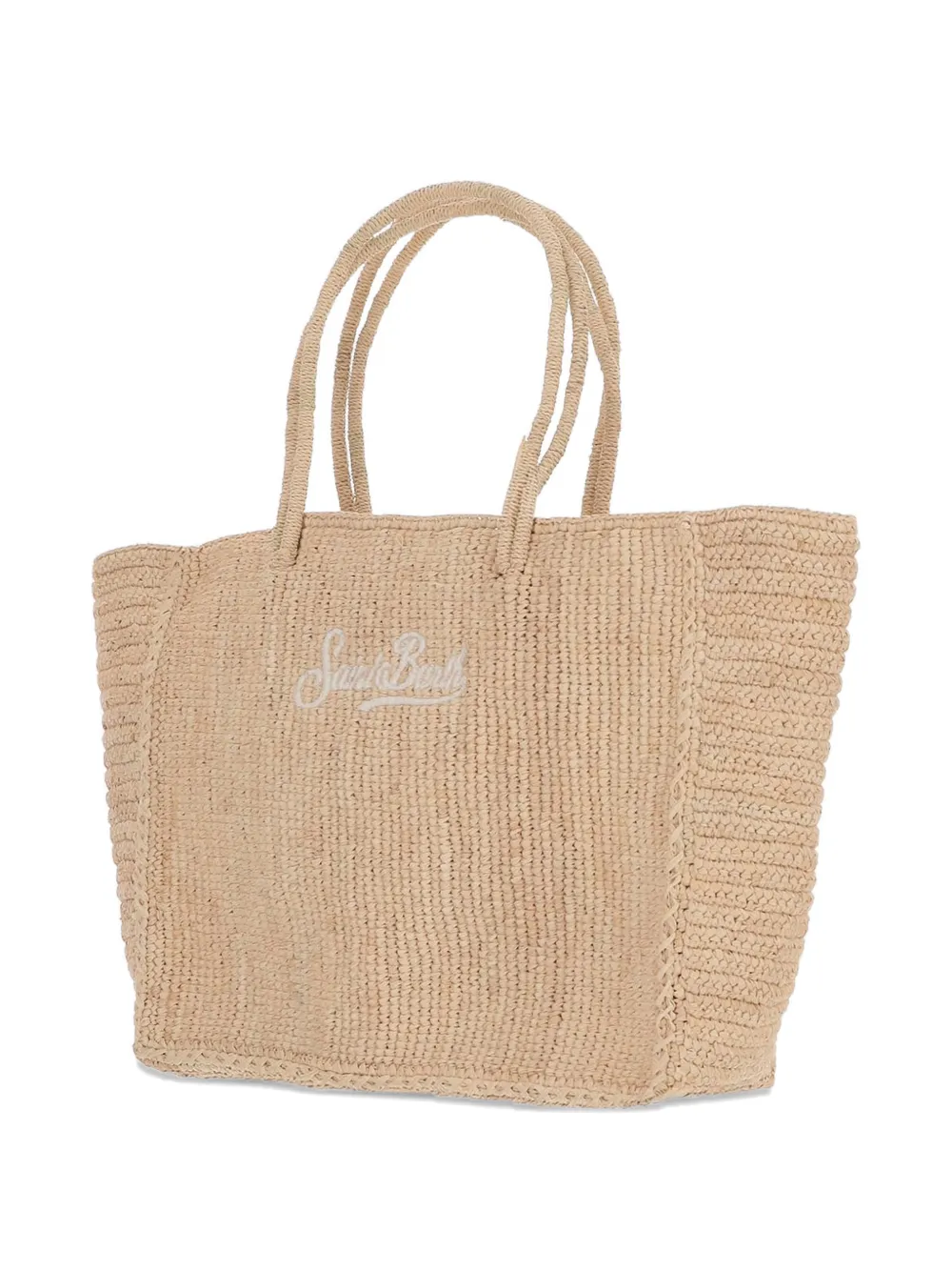 MC2 Saint Barth Schoudertas met geborduurd logo Beige