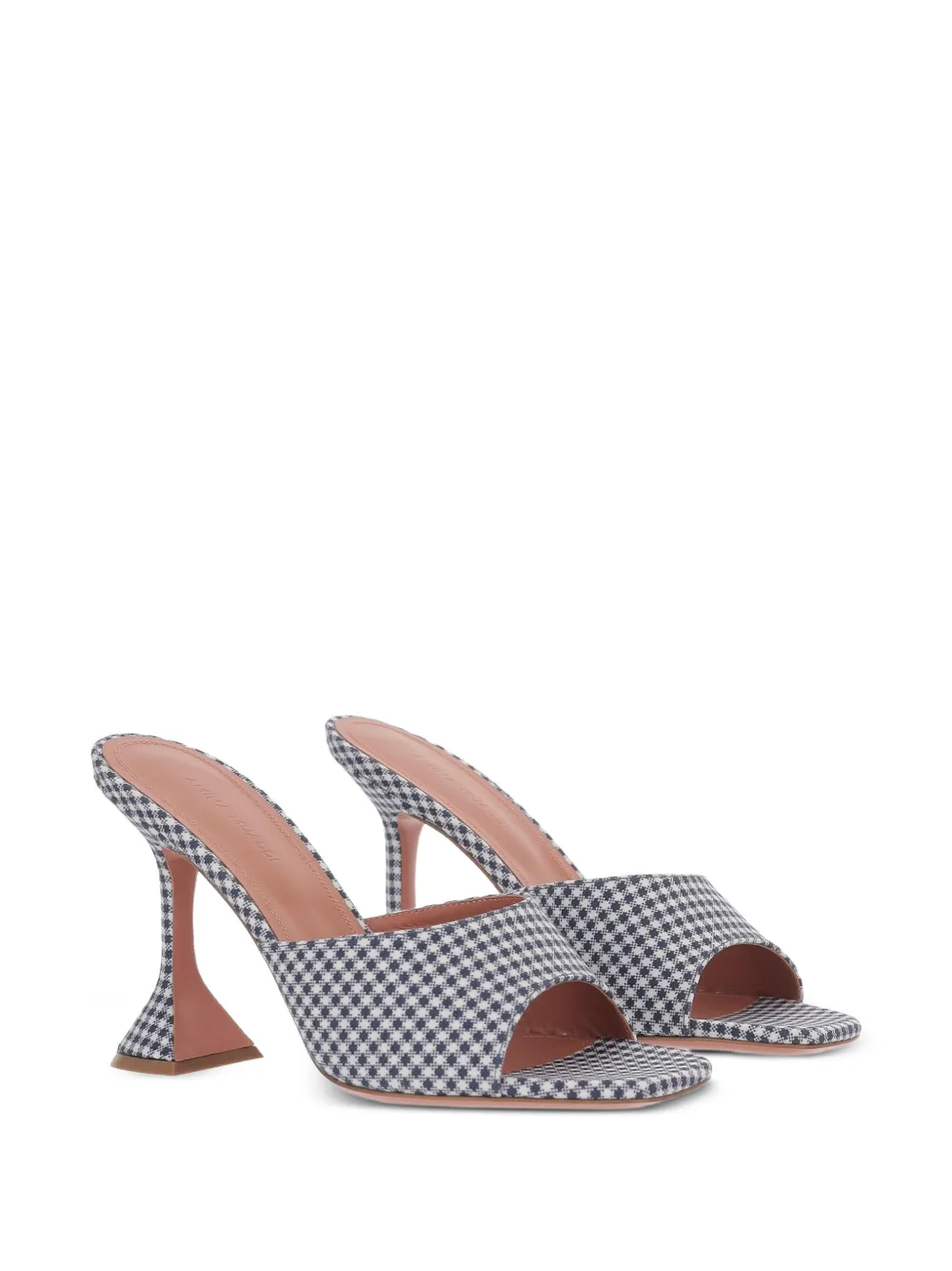 Amina Muaddi Lupita gingham-pattern sandals Blauw