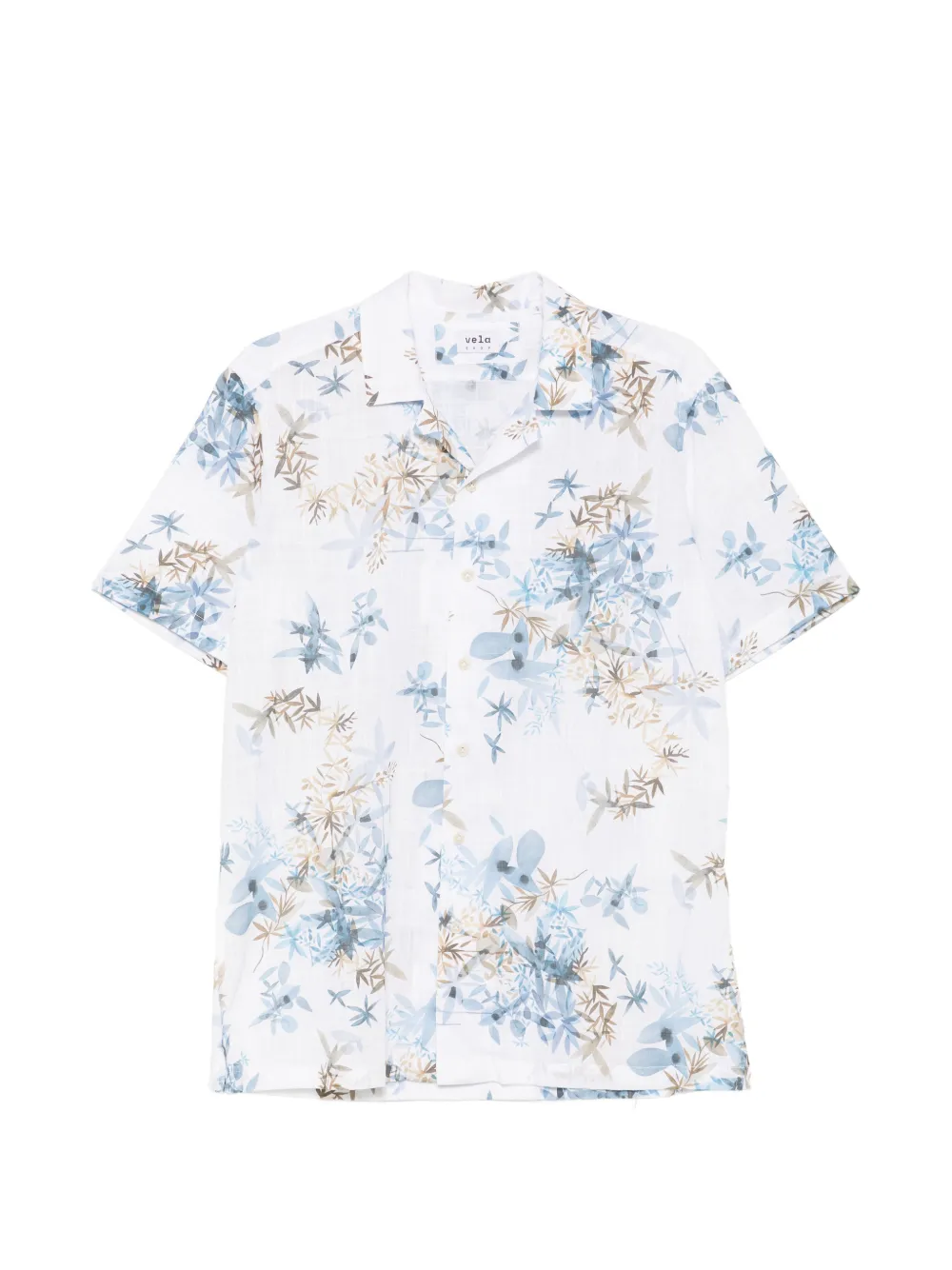 VELA SHOP floral-print short-sleeve shirt - Weiß