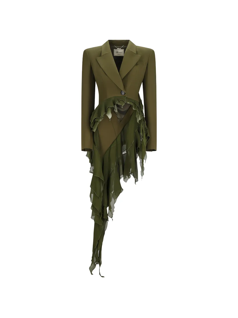 Blumarine ruffled asymmetric jacket - Grün
