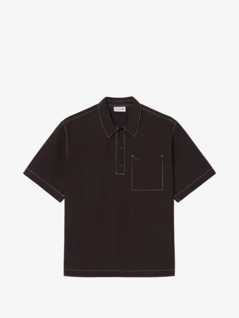Lacoste contrast-stitch chest-pocket shirt
