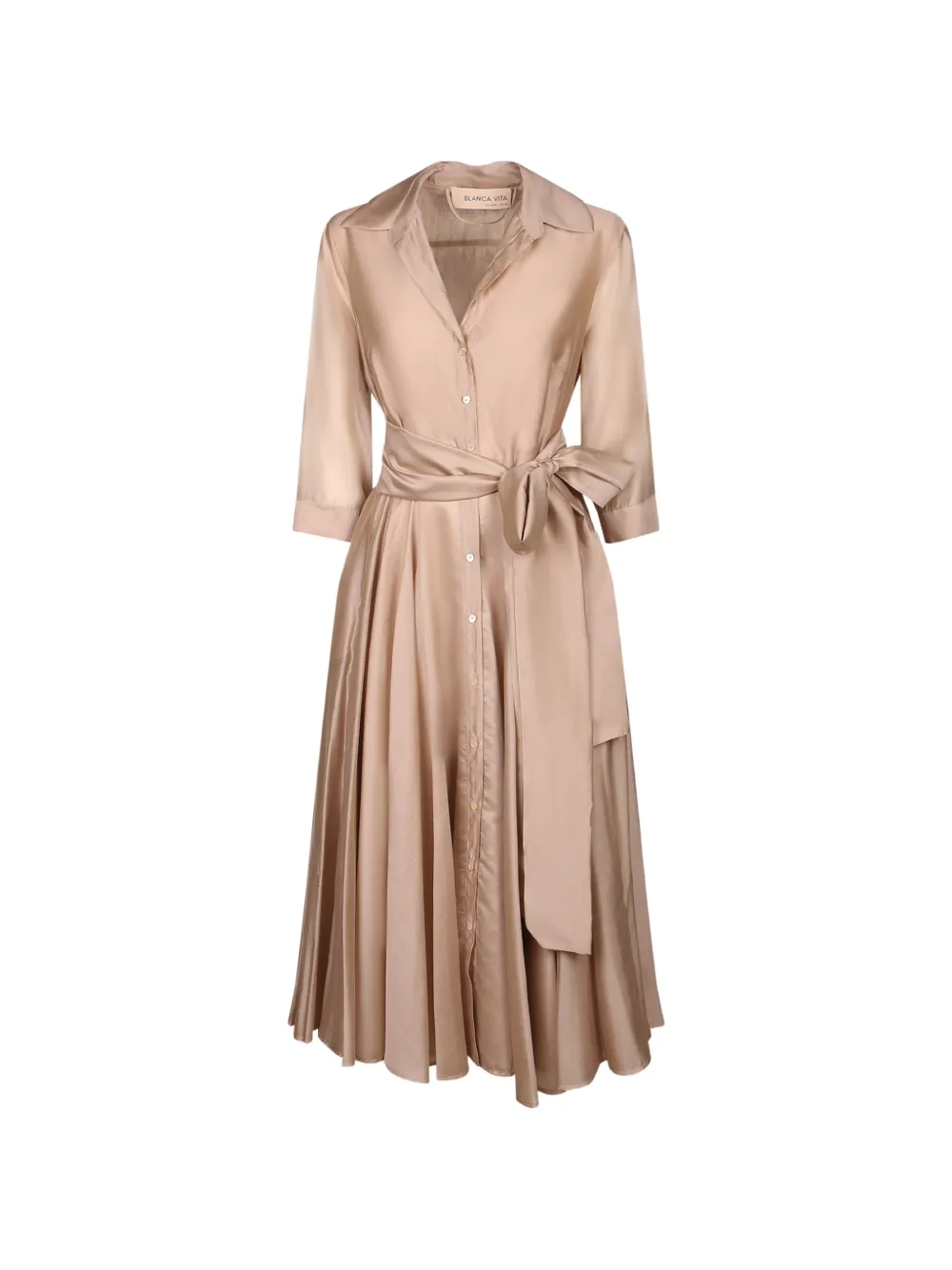 Blanca Vita Allia belted dress - Nude