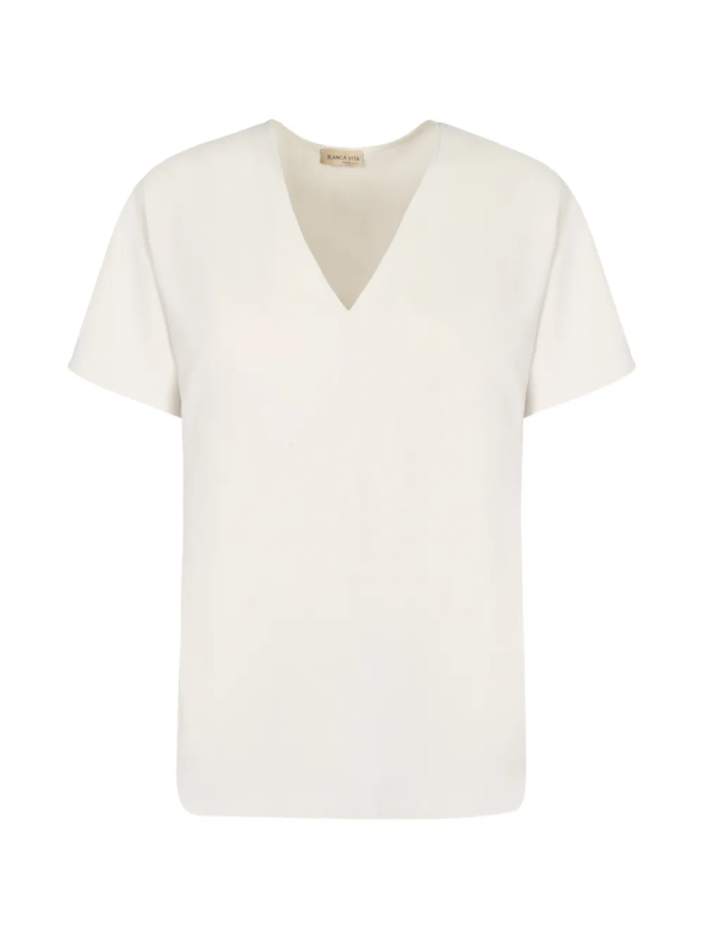 Blanca Vita V-neck short-sleeves T-shirt - Toni neutri