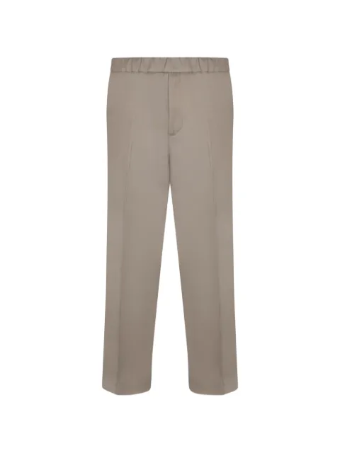 Costumein elasticated-waistband pressed-crease trousers