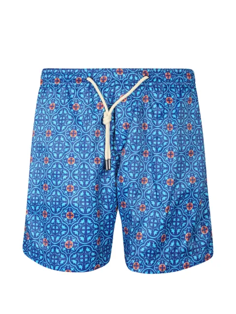 PENINSULA SWIMWEAR 벤디카리 기하학 프린트 드로스트링 스윔 쇼츠