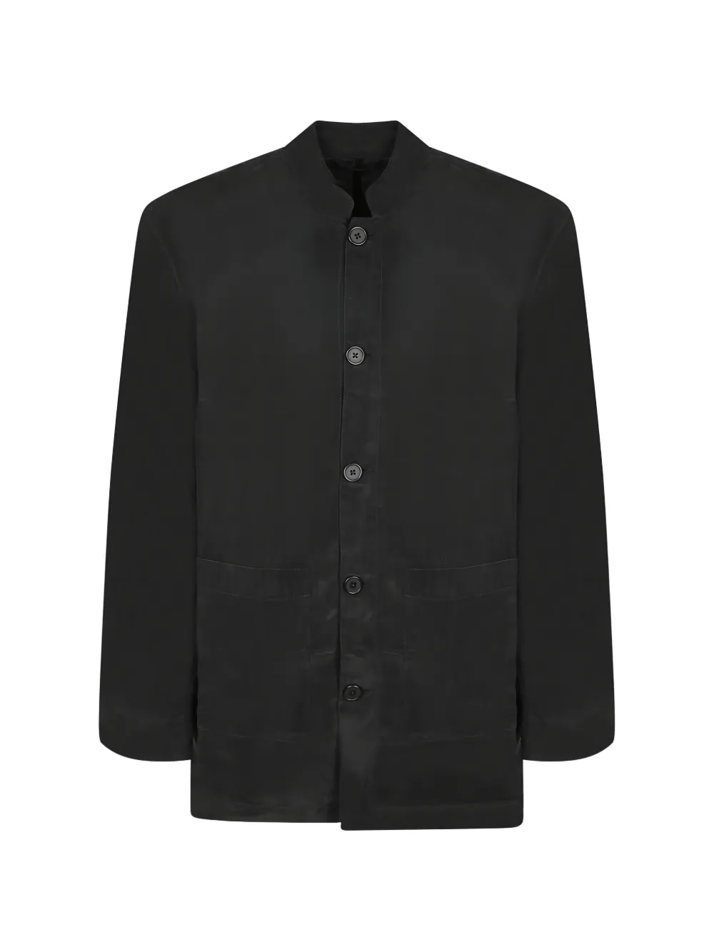 Officine Generale Soren mandarin-collar button-up jacket - Schwarz