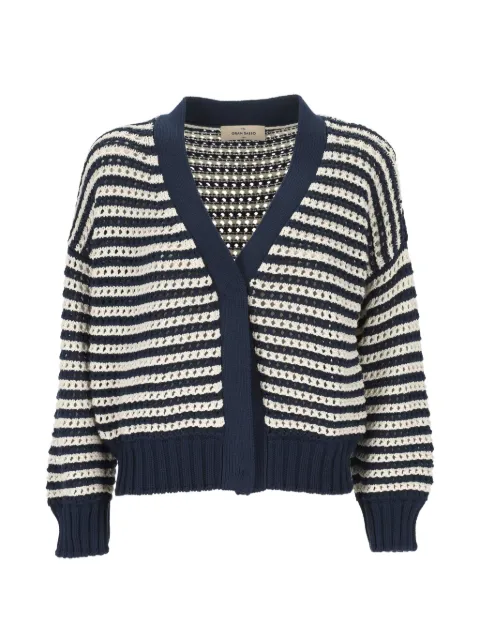 Gran Sasso stribet cardigan løs strik