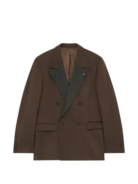 Lardini double-breasted peak-lapel suit