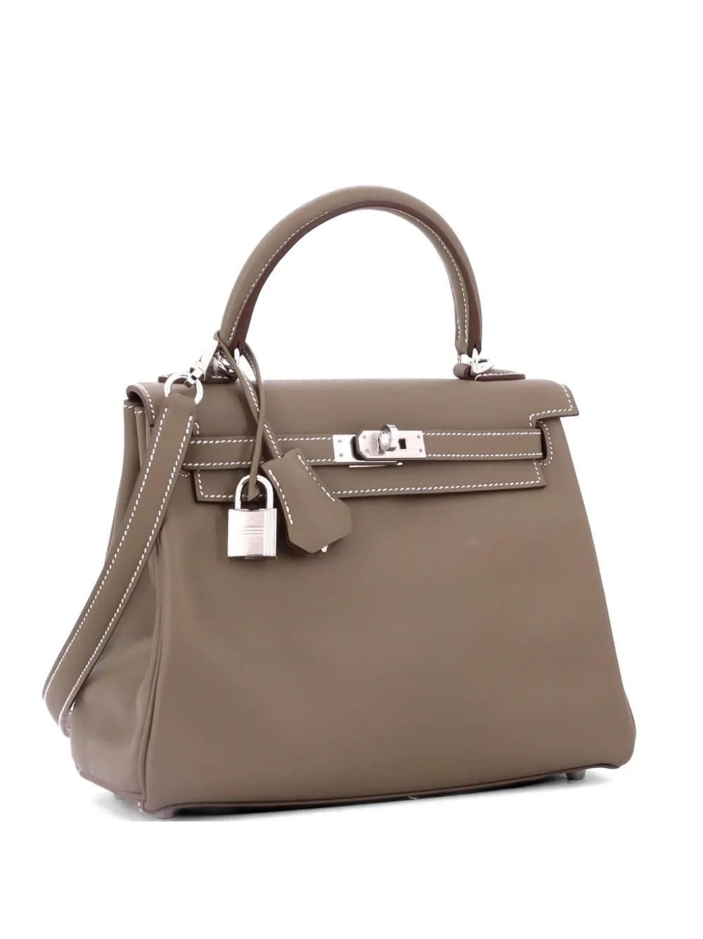 Hermès Pre-Owned Kelly Handbag Grey Swift with Palladium Hardware 25 satchel - Grau