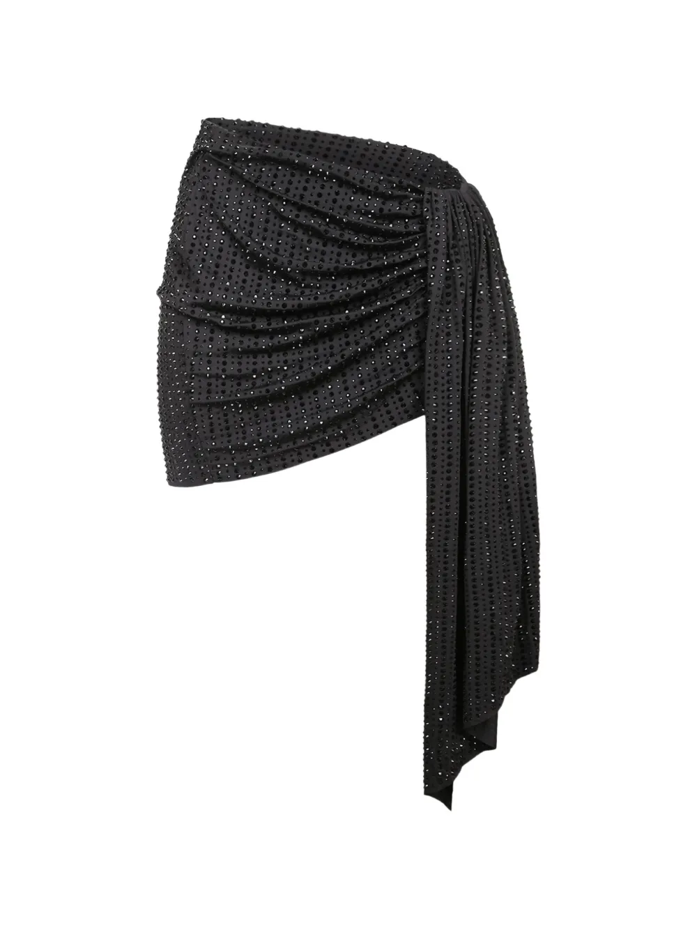 VENUJA crystal-embellished draped mini skirt - Nero