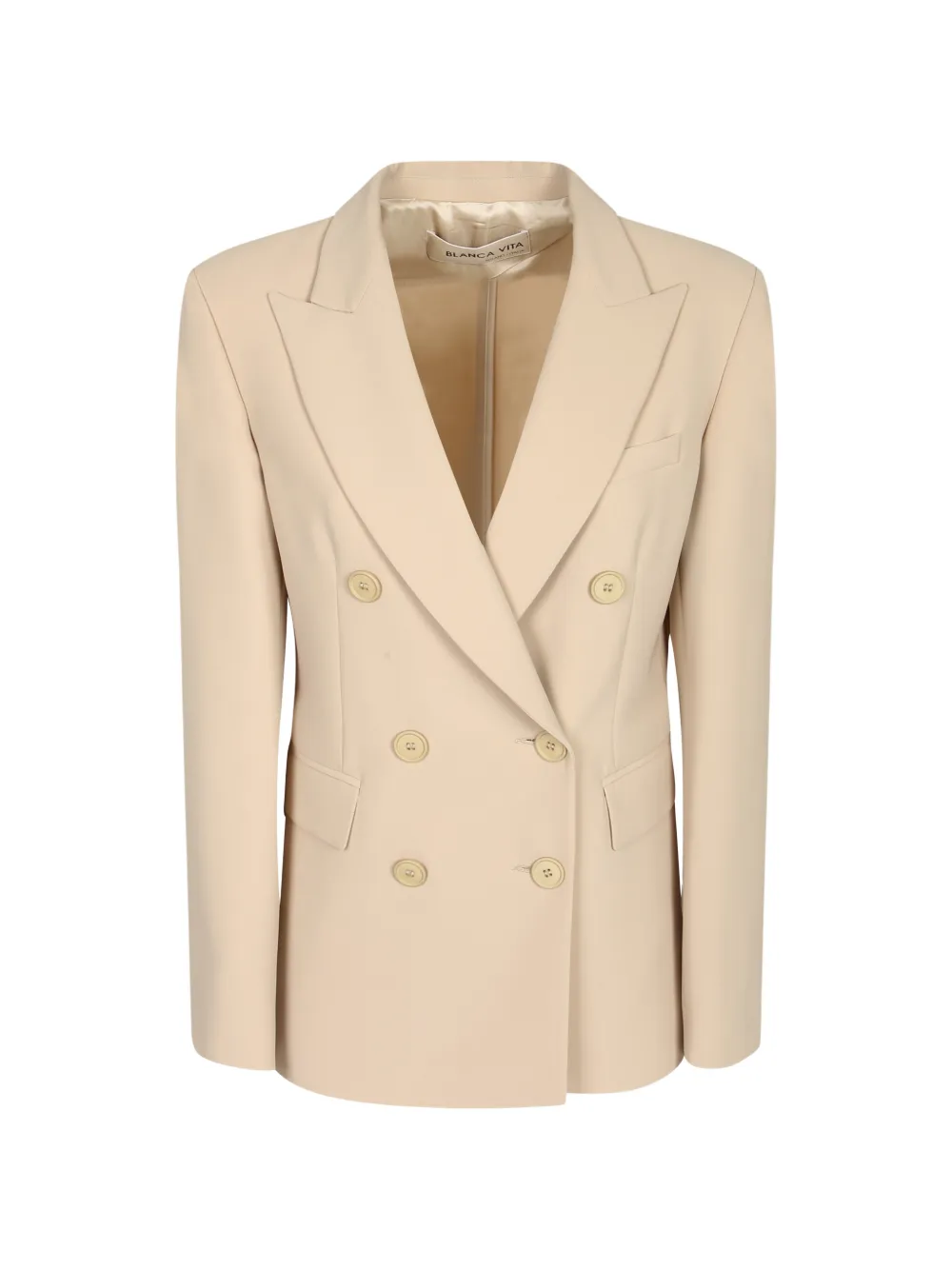 Blanca Vita double-breasted peak-lapel blazer - Toni neutri