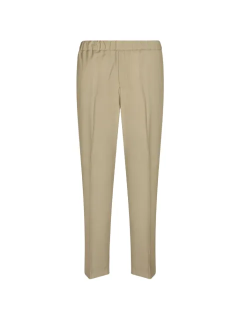 Costumein elasticated-waist pressed-crease trousers