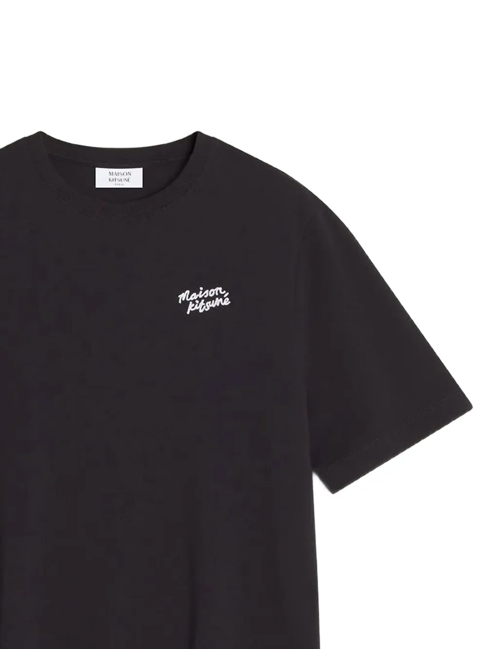 Maison Kitsuné Handwriting T-shirt met geborduurd logo Zwart