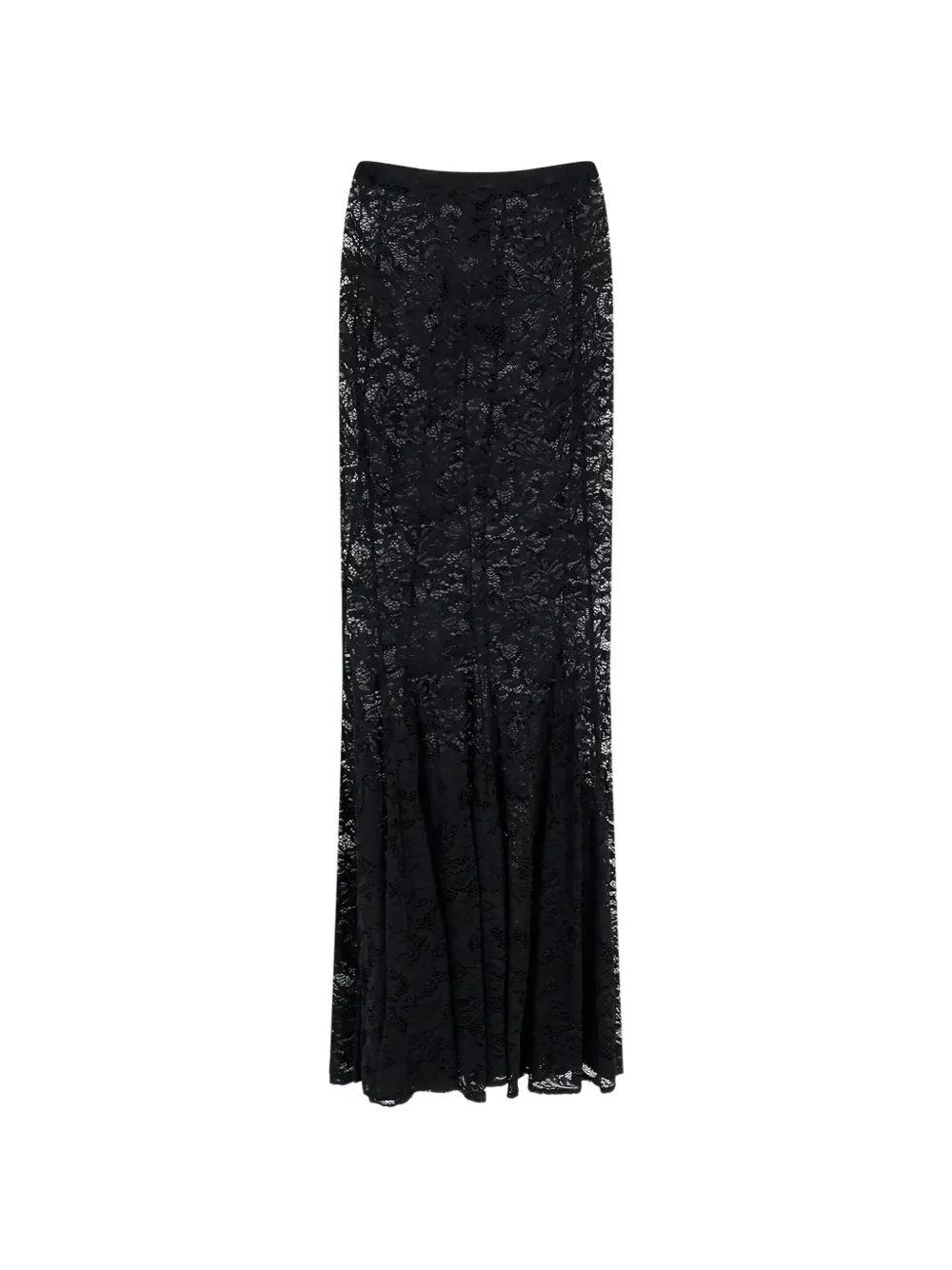 ACTUALEE lace-panelling flared maxi skirt - Nero