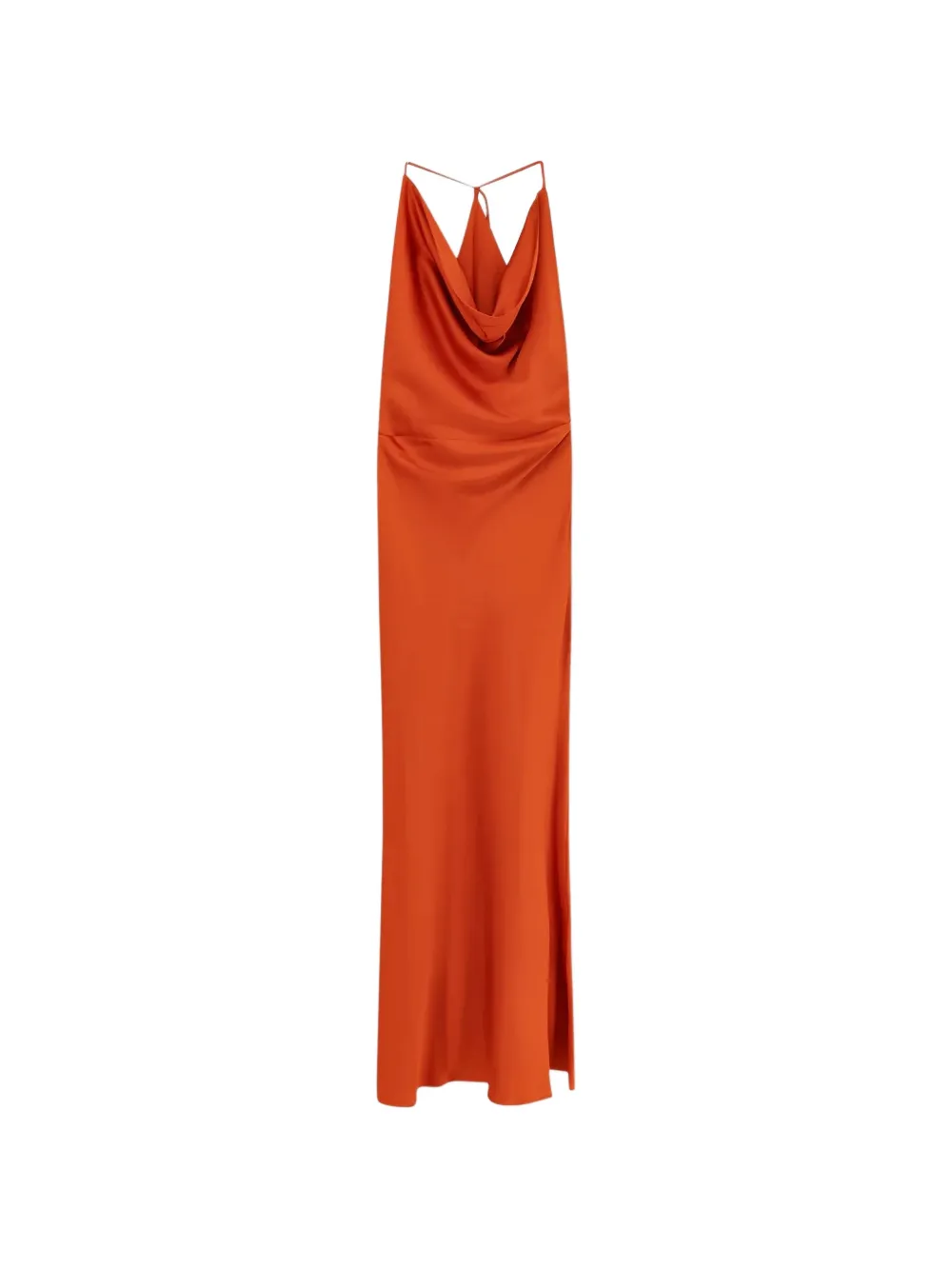 ACTUALEE cowl-neck ruched maxi dress - Arancione