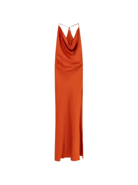 ACTUALEE cowl-neck ruched maxi dress