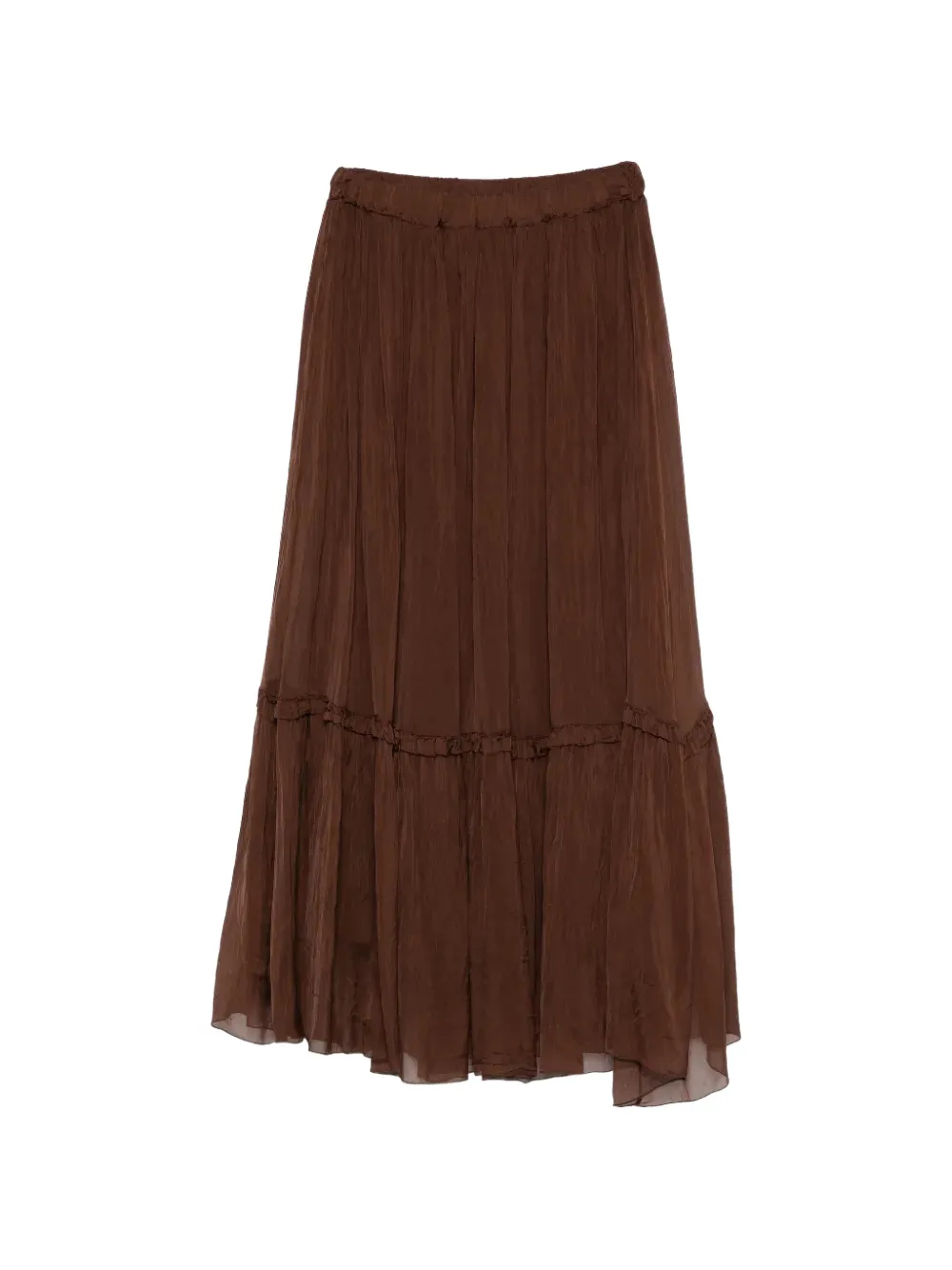 SOLOTRE ruffled tiered maxi skirt - Braun