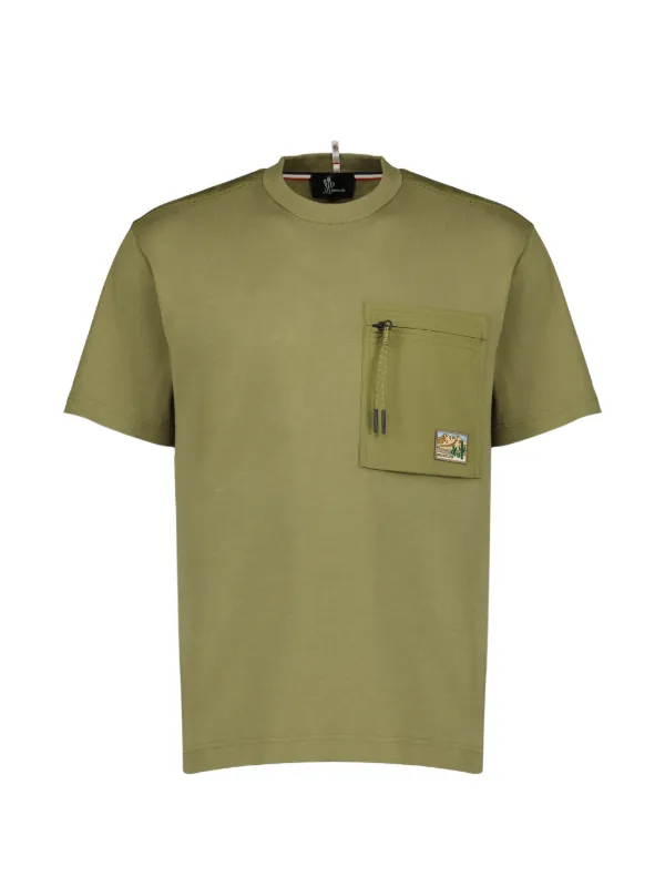 Moncler Grenoble Zip-pocket T-shirt in Green