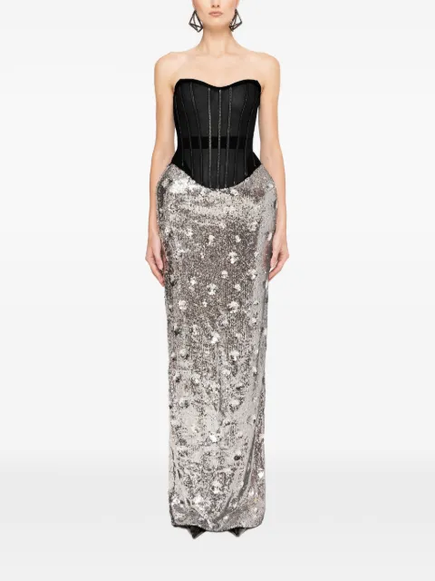 NISSA sequin-embellished corset gown