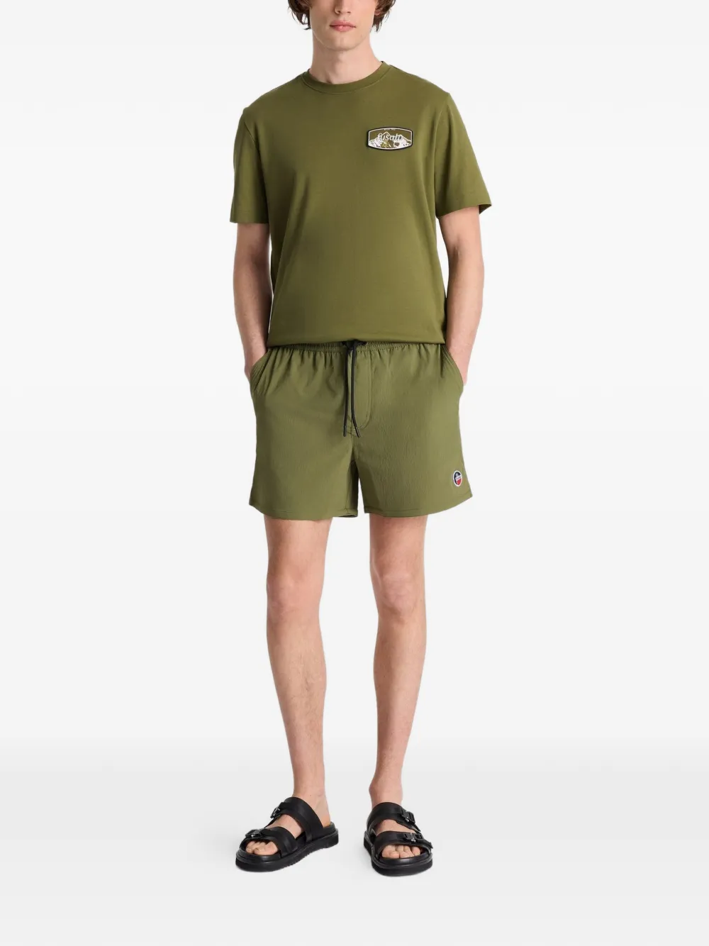 Fusalp Halfi Logo-patch Swim Shorts in Green, view 3