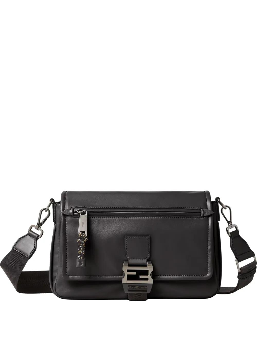 FENDI Flux buckle-fastening messenger bag - Black
