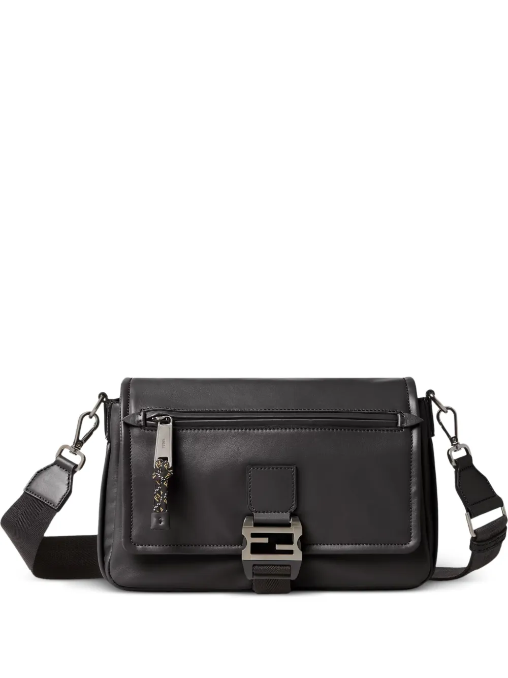 FENDI Flux buckle-fastening messenger bag - Nero
