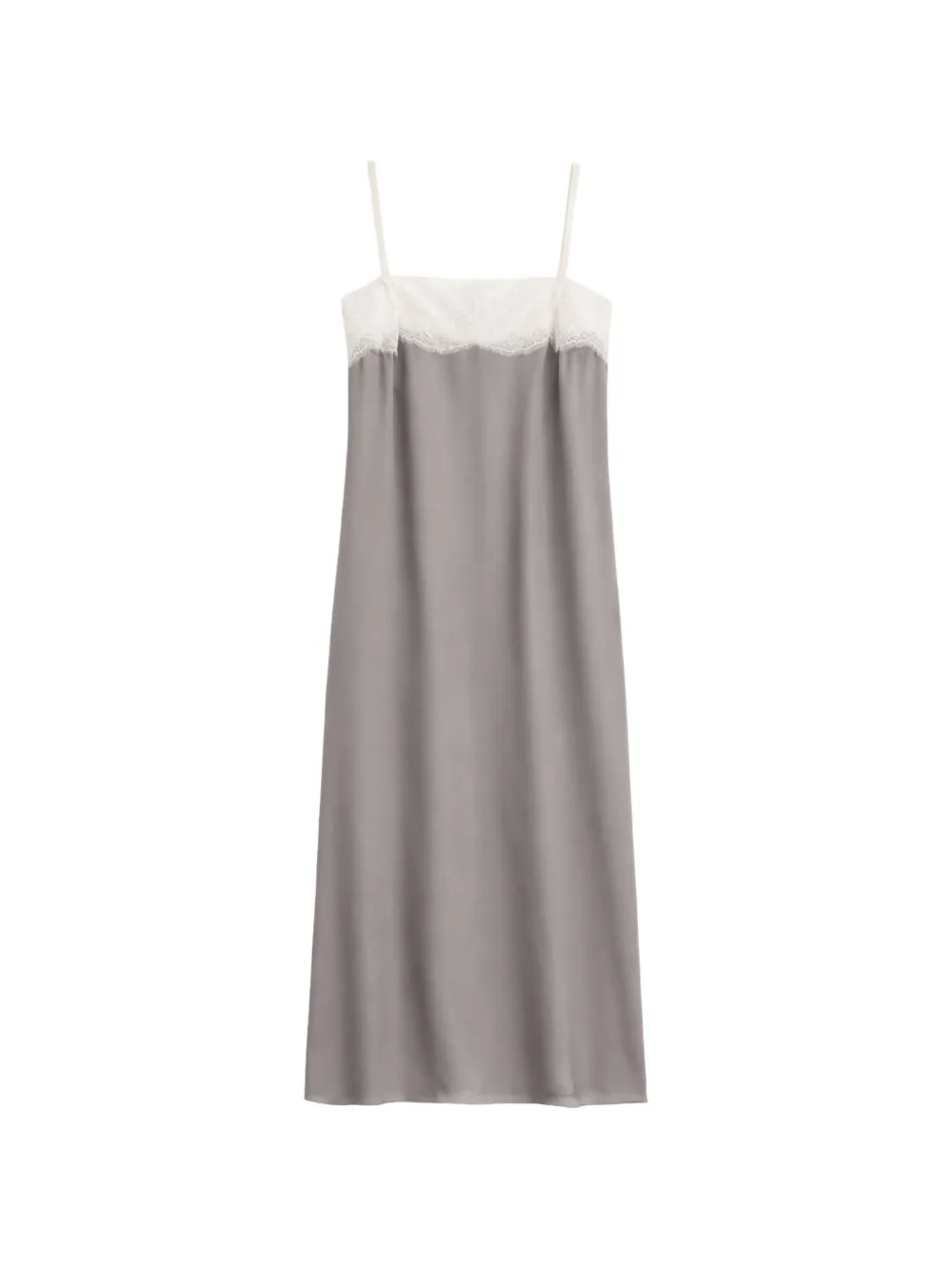 Carven lace-embellished pleated slip dress - Grau