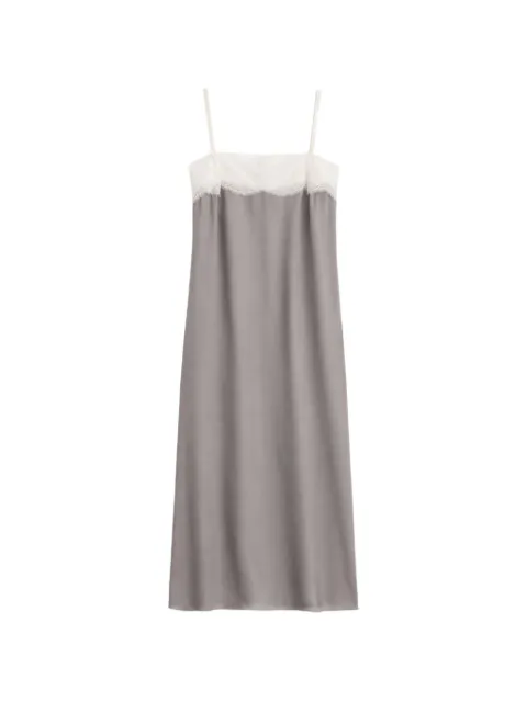 Carven lace-embellished pleated slip dress