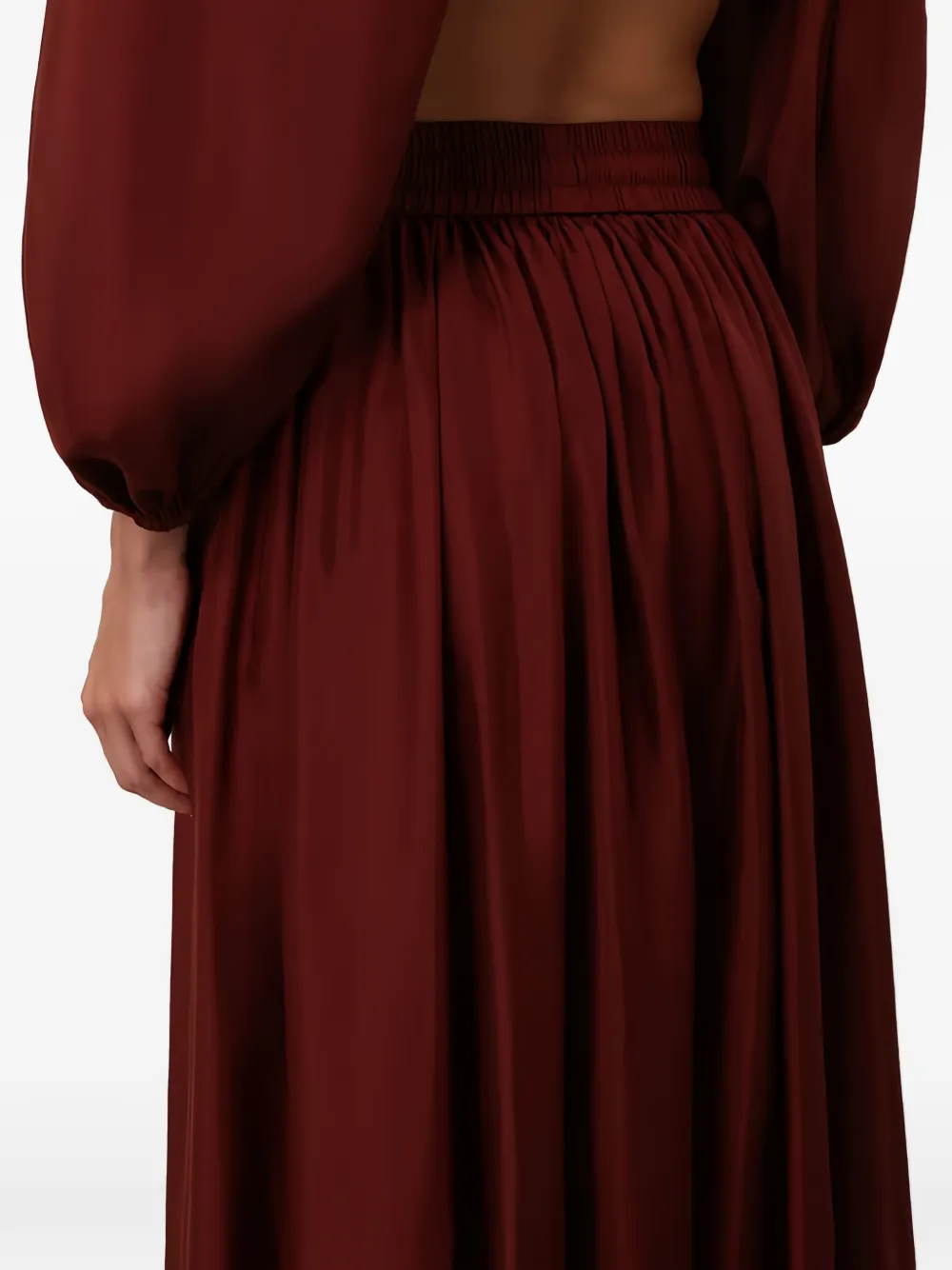 ZIMMERMANN Aster maxi-rok met ruches en trekkoord Rood