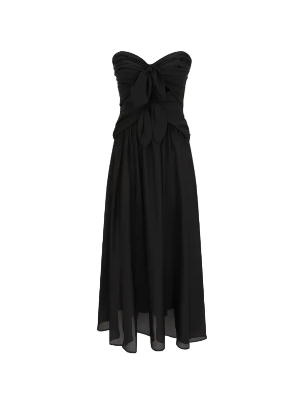 ZIMMERMANN Aster tie-detail Midi Dress | Black