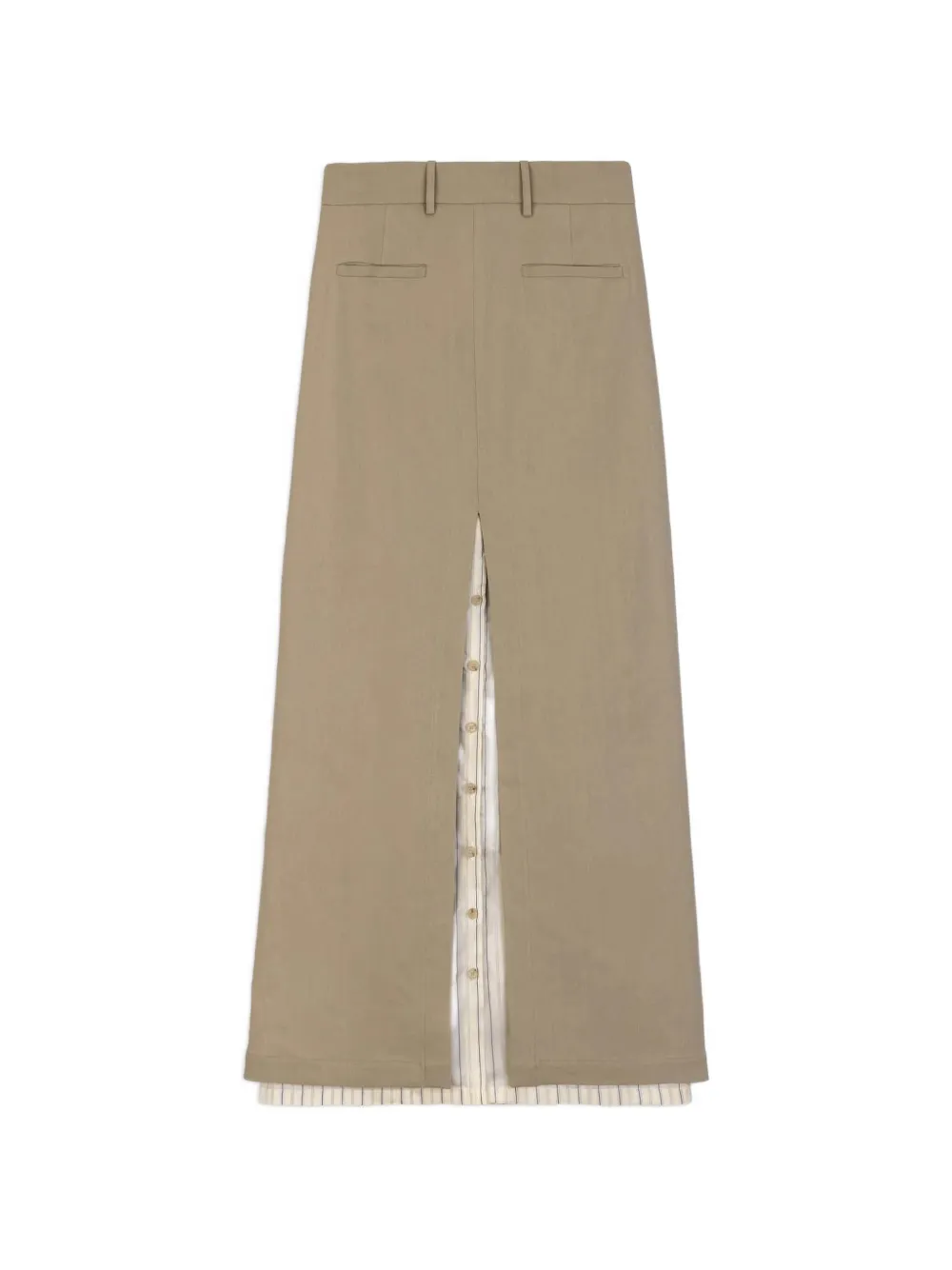 Alysi layered front-slit maxi skirt - Verde