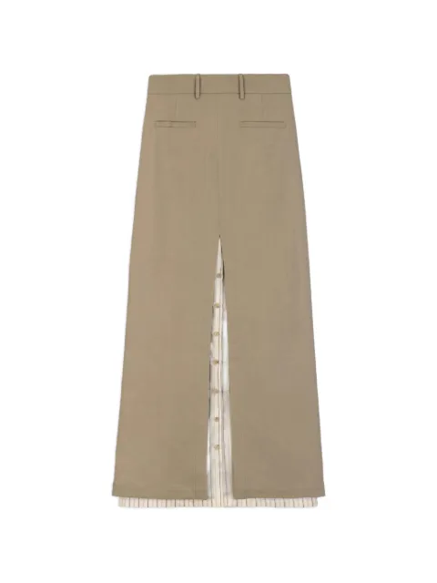 Alysi layered front-slit maxi skirt