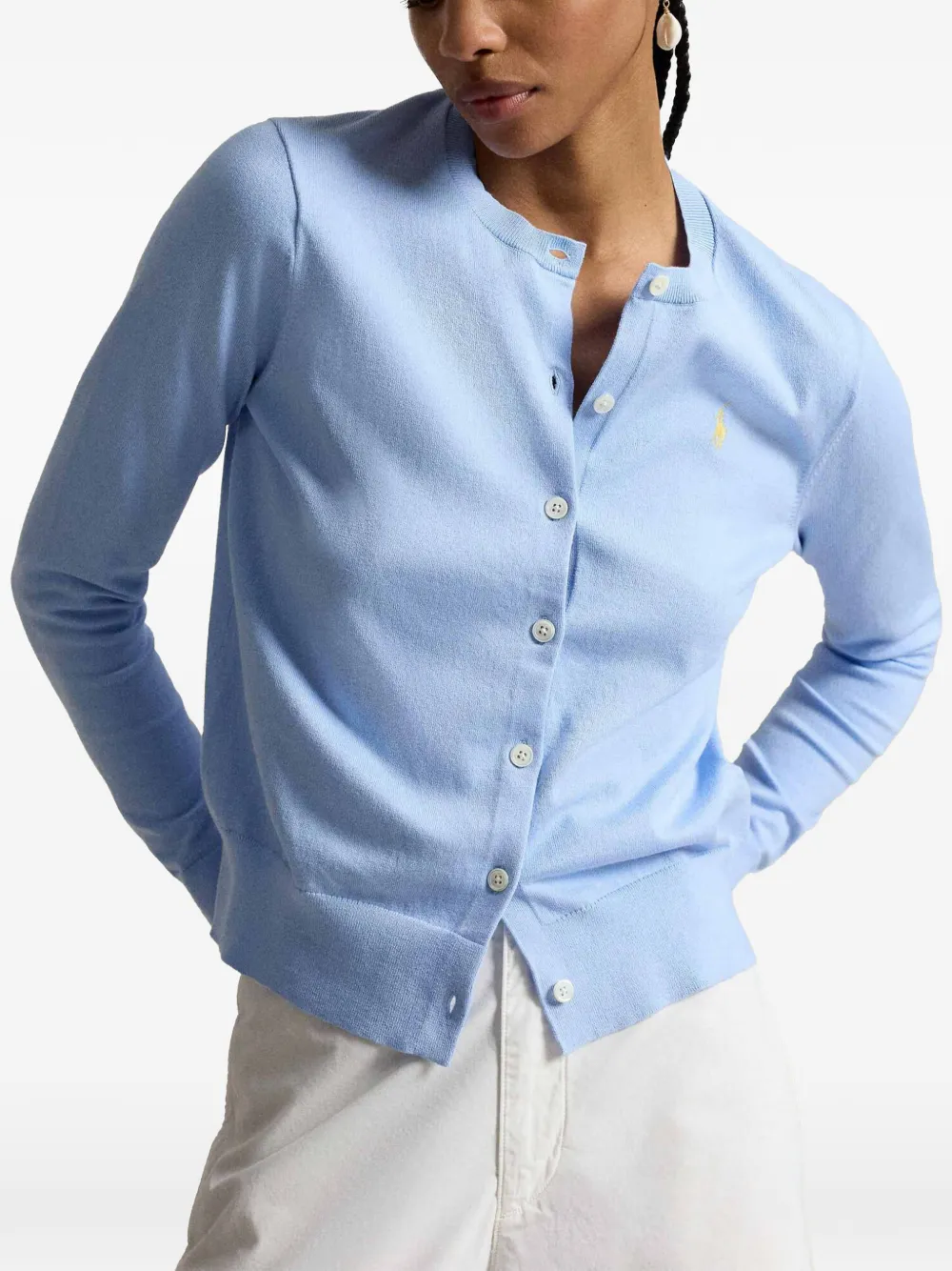 Polo Ralph Lauren Pima logo-embroidered cotton cardigan - Blu