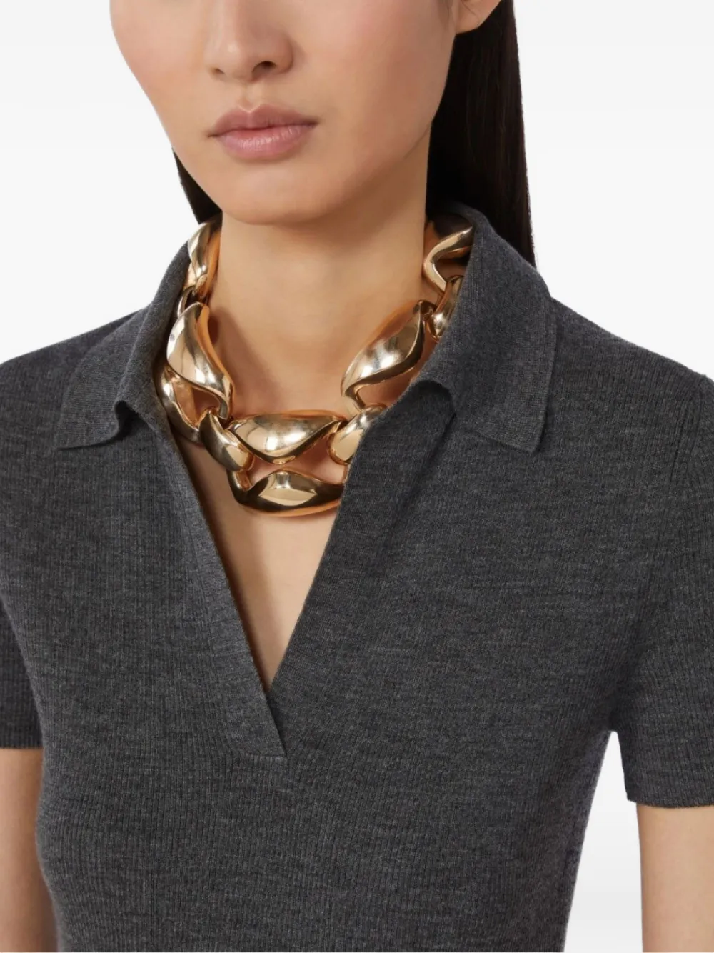 Max Mara chunky curb-chain necklace - Gold