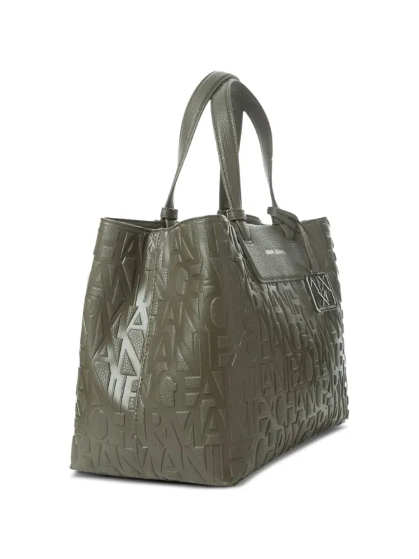 Armani Exchange logo-embossed Tote Bag | グリーン | FARFETCH JP