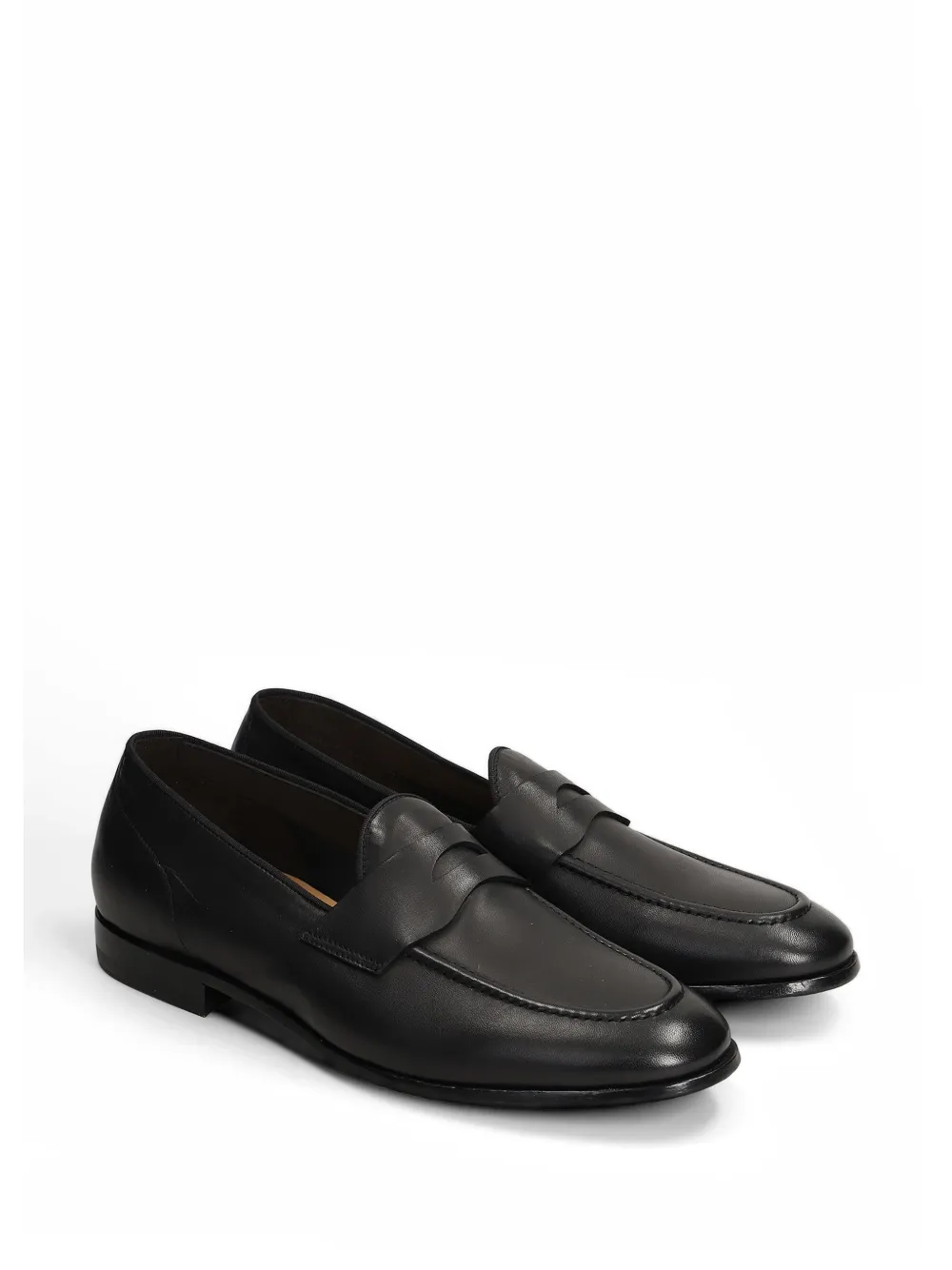 Green George penny loafers Zwart