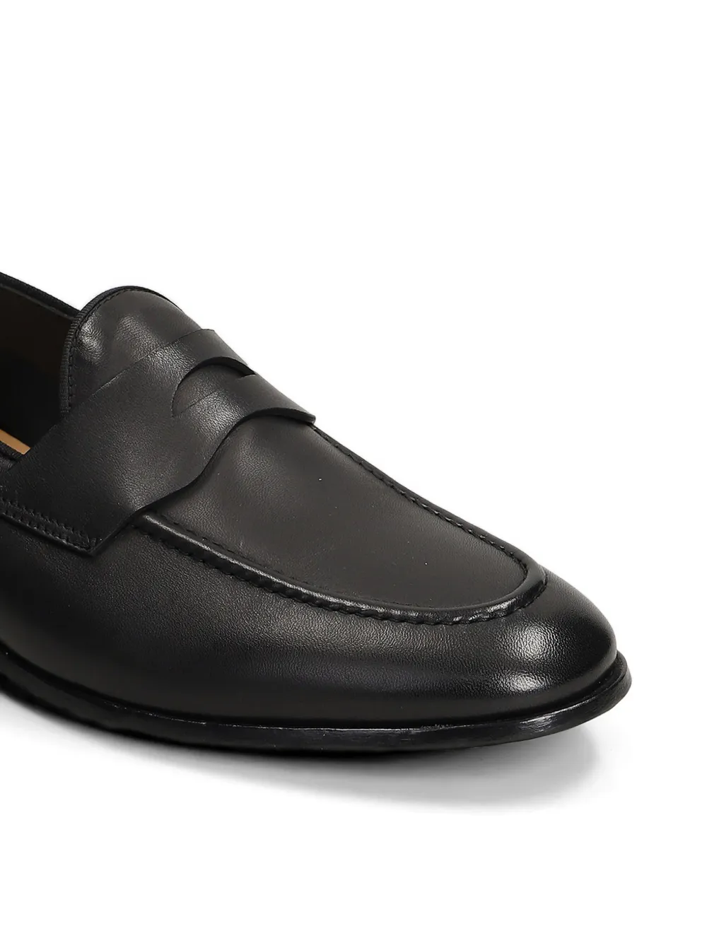 Green George penny loafers Zwart