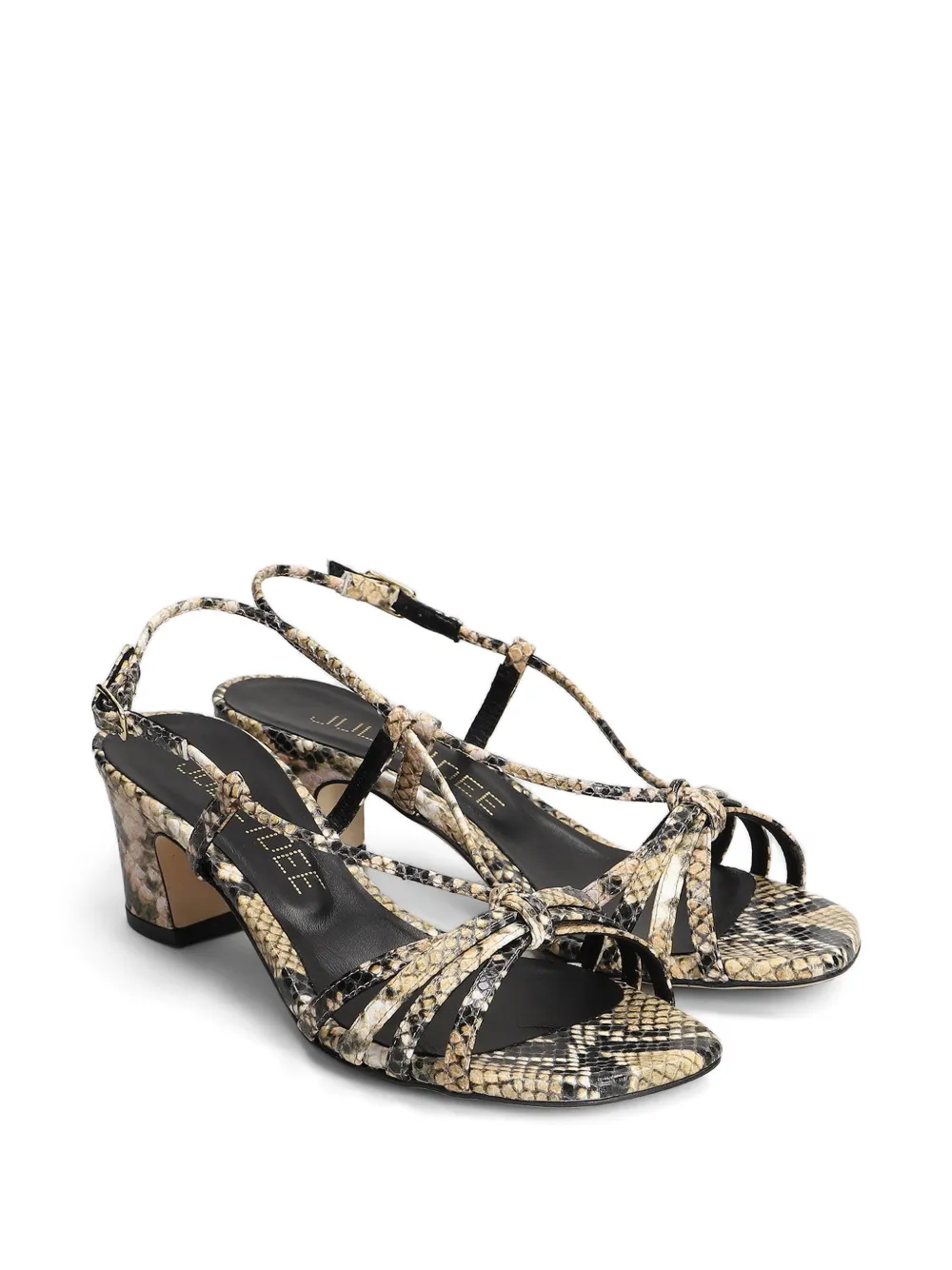 Julie Dee python-print strappy sandals Beige