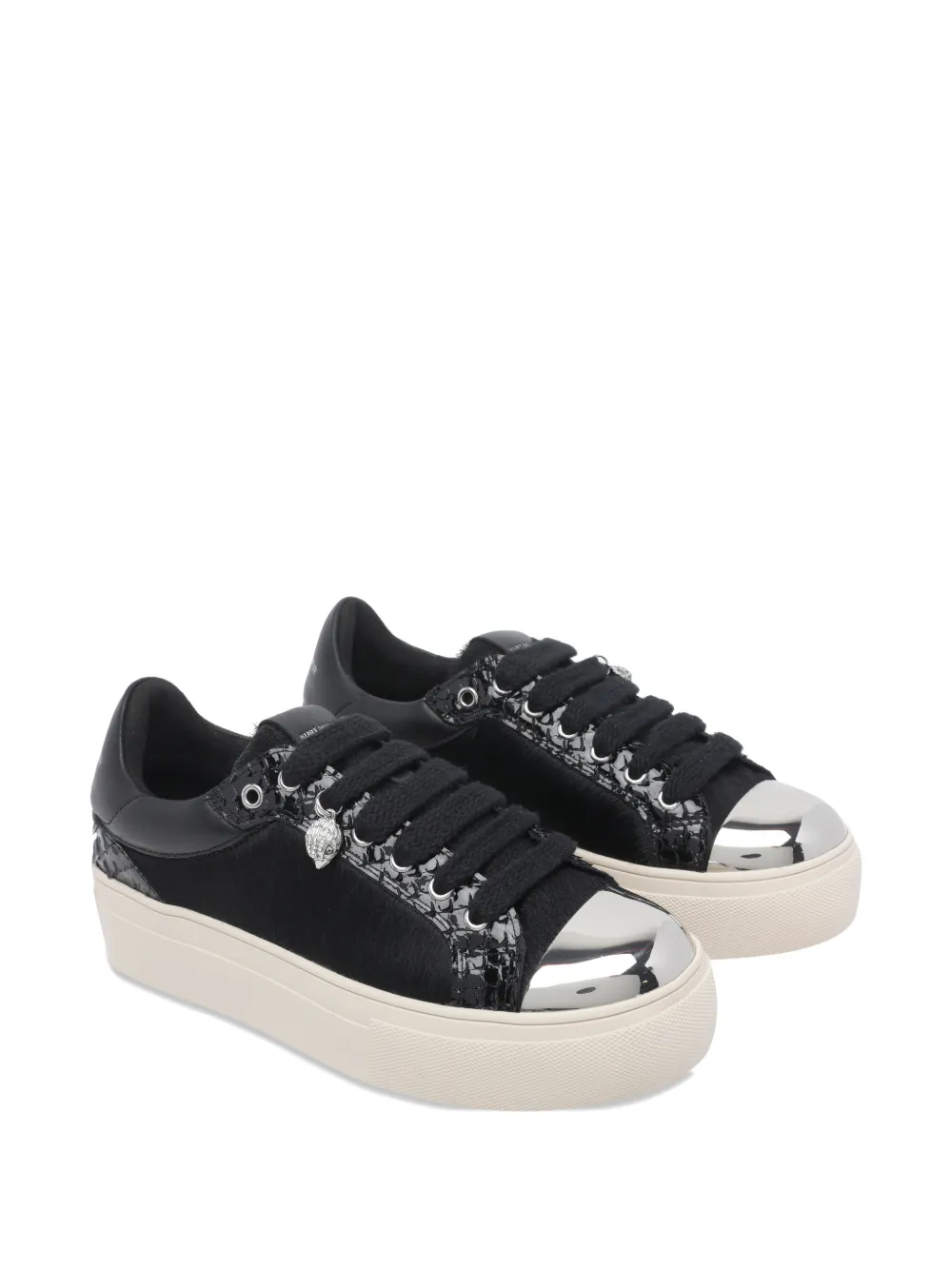 Kurt Geiger London Lana crocodile-effect sneakers Zwart