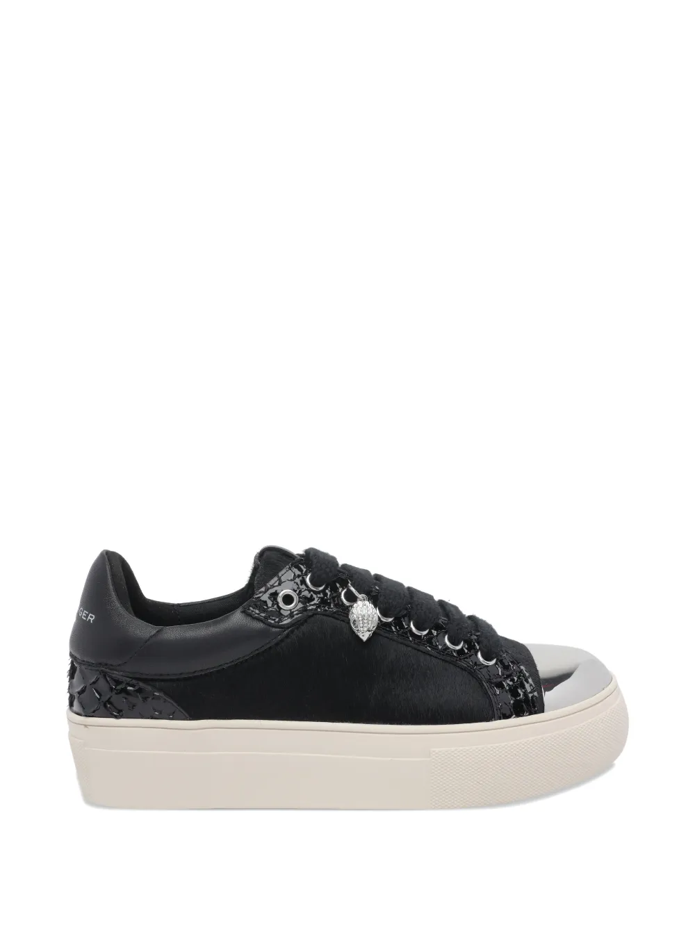 Kurt Geiger London Lana crocodile-effect sneakers Zwart