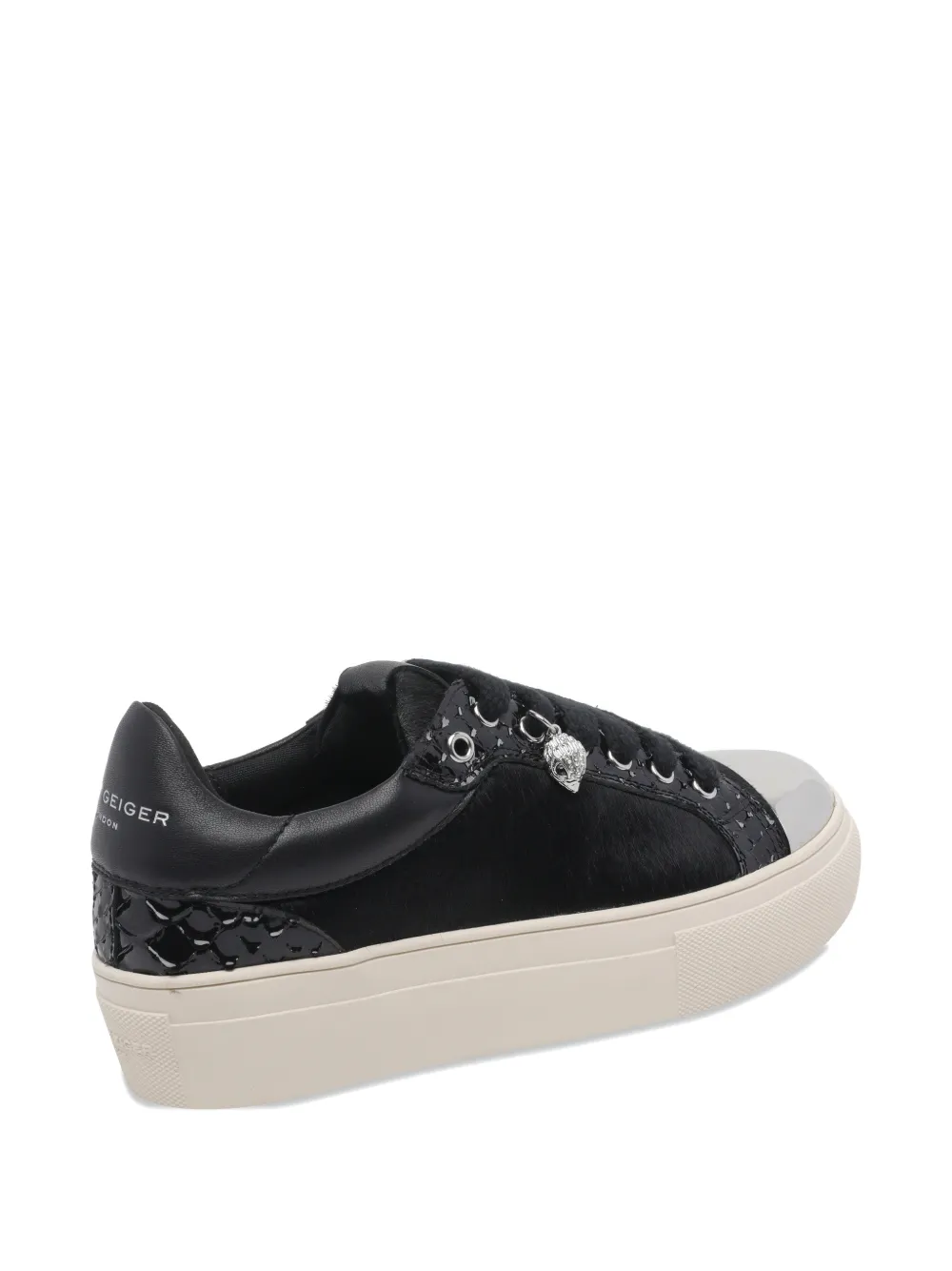 Kurt Geiger London Lana crocodile-effect sneakers Zwart
