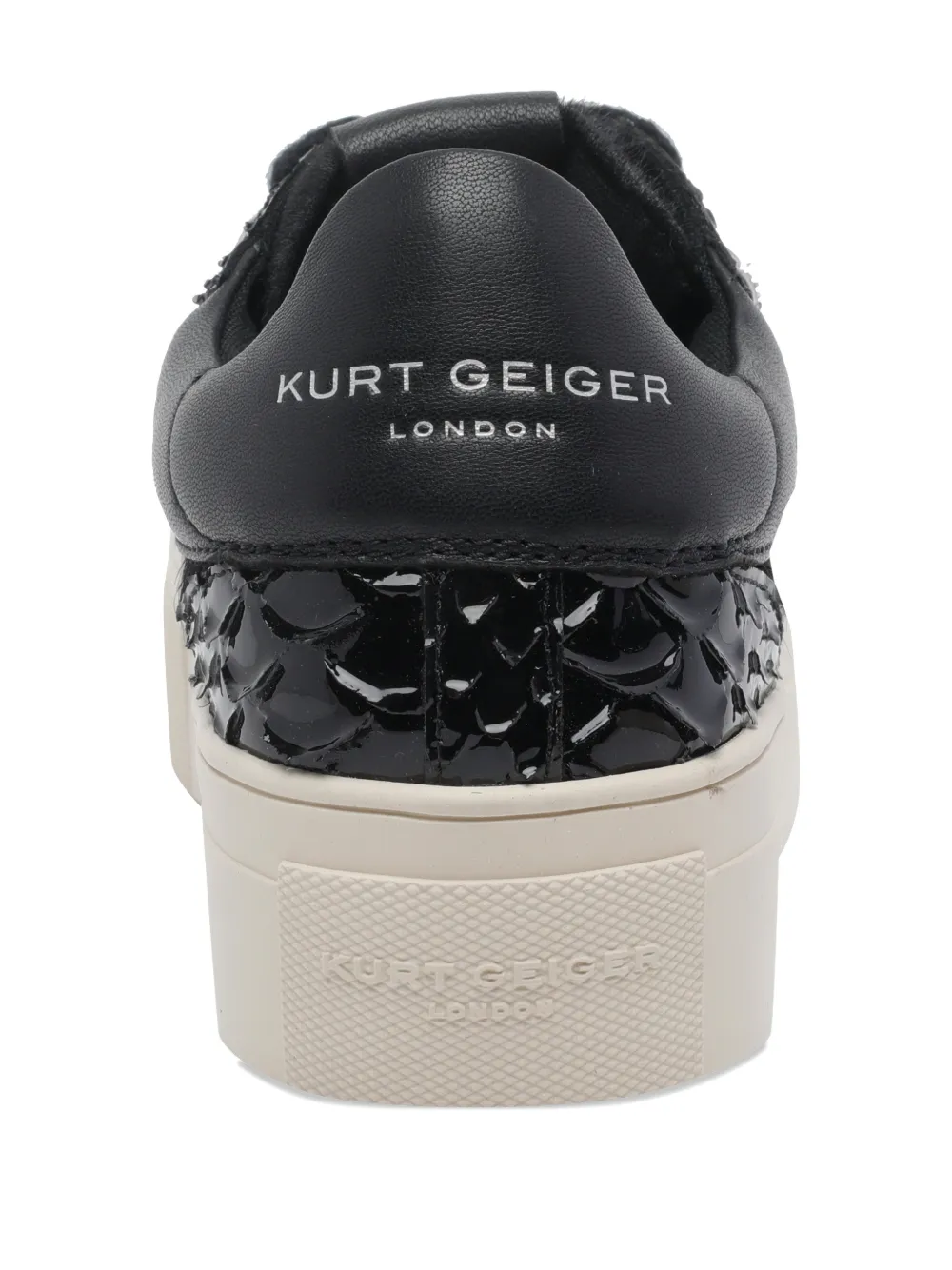 Kurt Geiger London Lana crocodile-effect sneakers Zwart